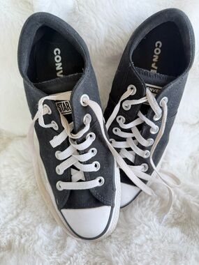Converse Black Canvas Low-Top Sneakers with White Accents